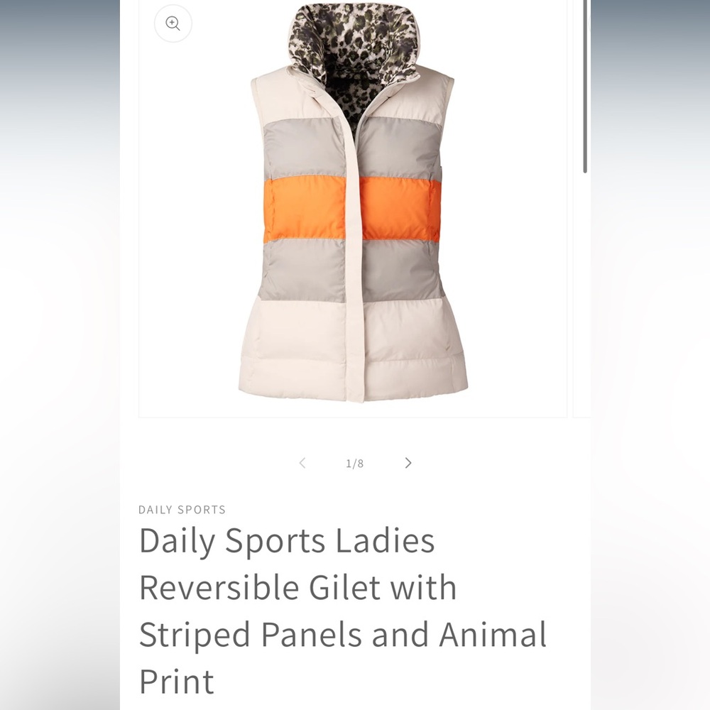 Daily Sports // Ladies Reversible Gilet with Striped Panels and Animal Print